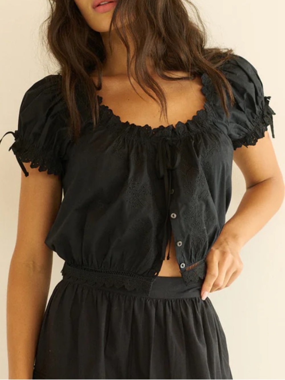Doen Nera Blouse Top Small White, S M L